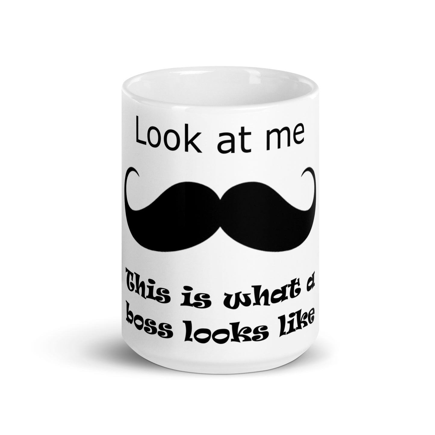 Weiße, glänzende Tasse - look at me