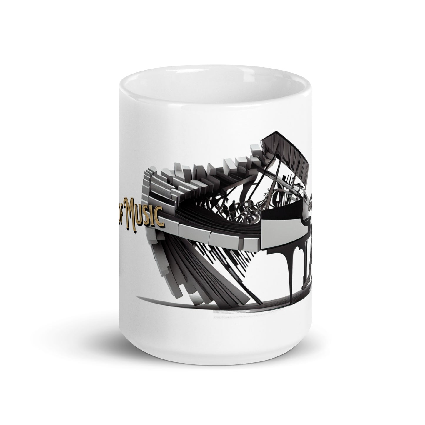Weiße, glänzende Tasse - Klavierspieler