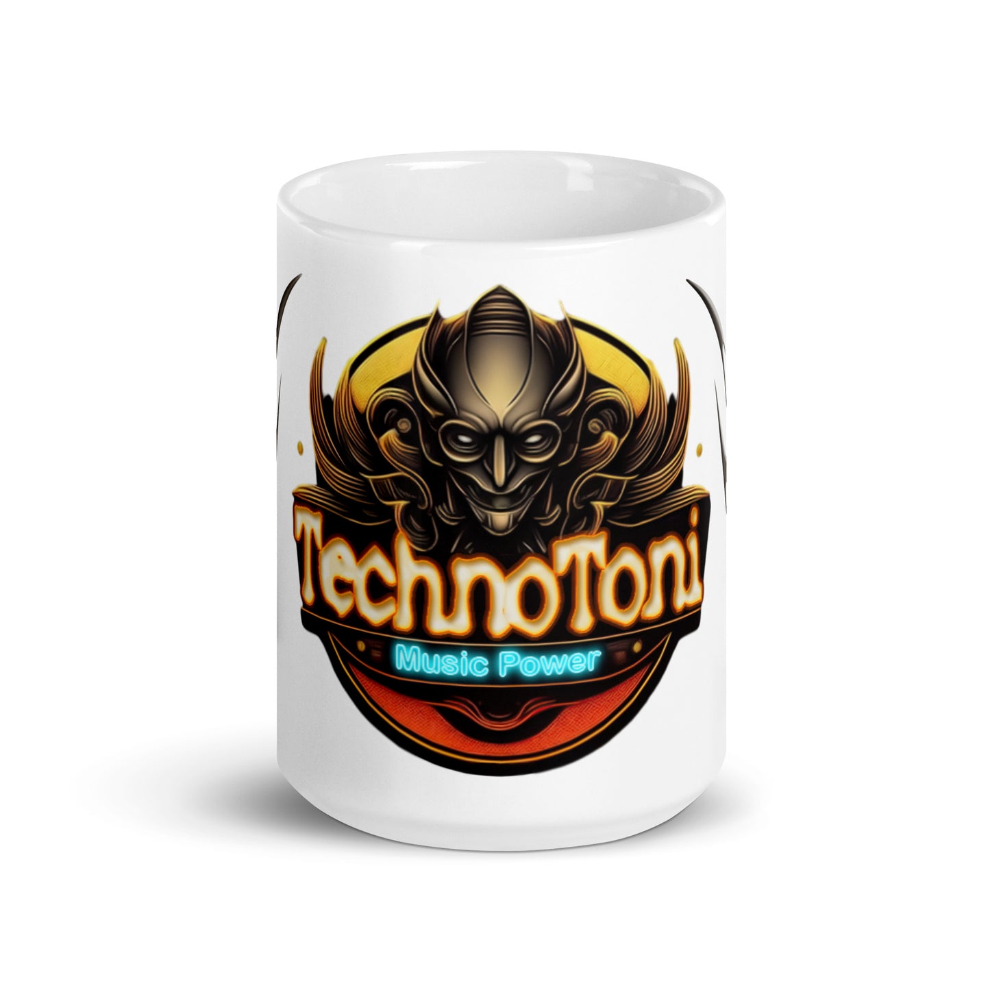 Weiße, glänzende Tasse - Techno Toni