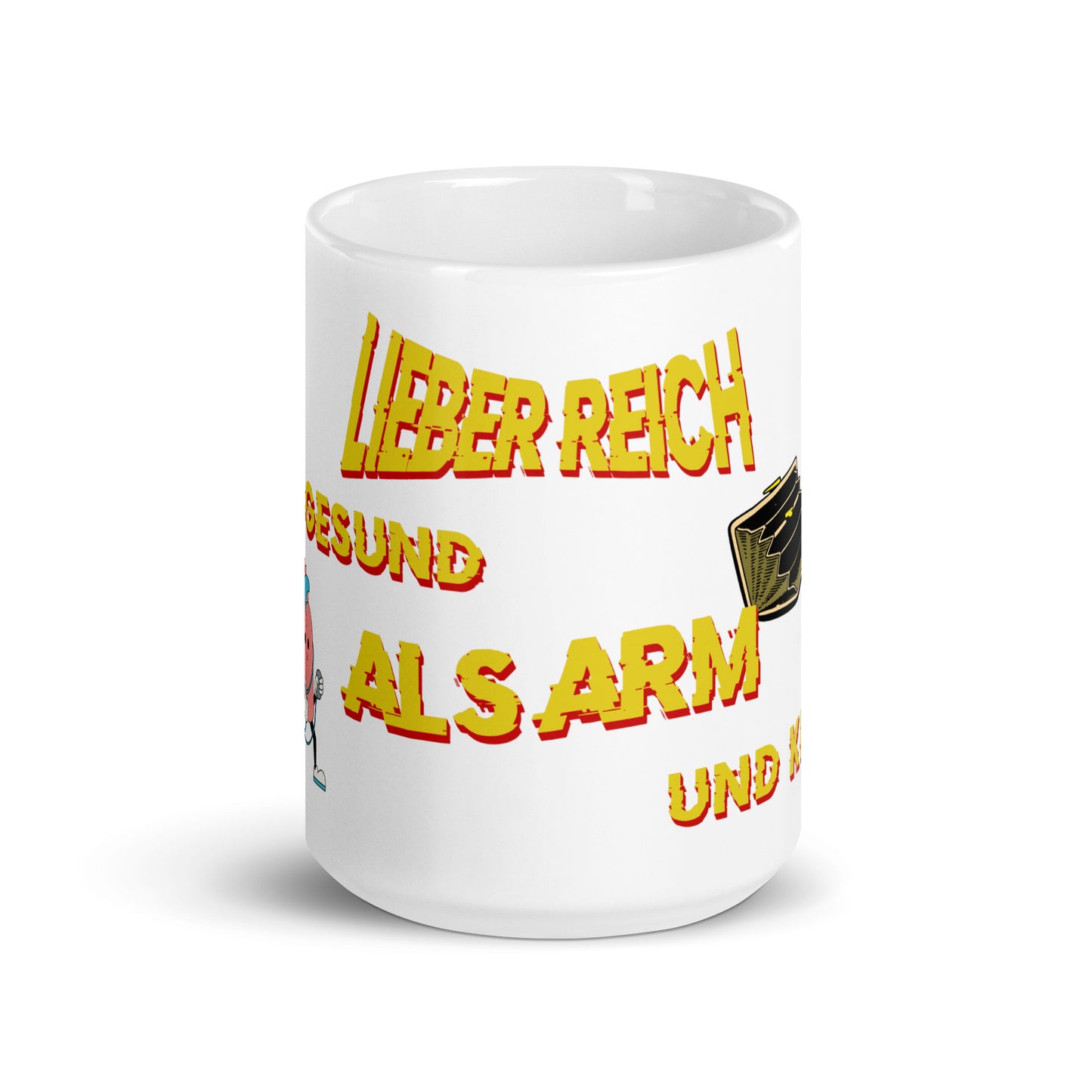Weiße, glänzende Tasse - Lieber Reich