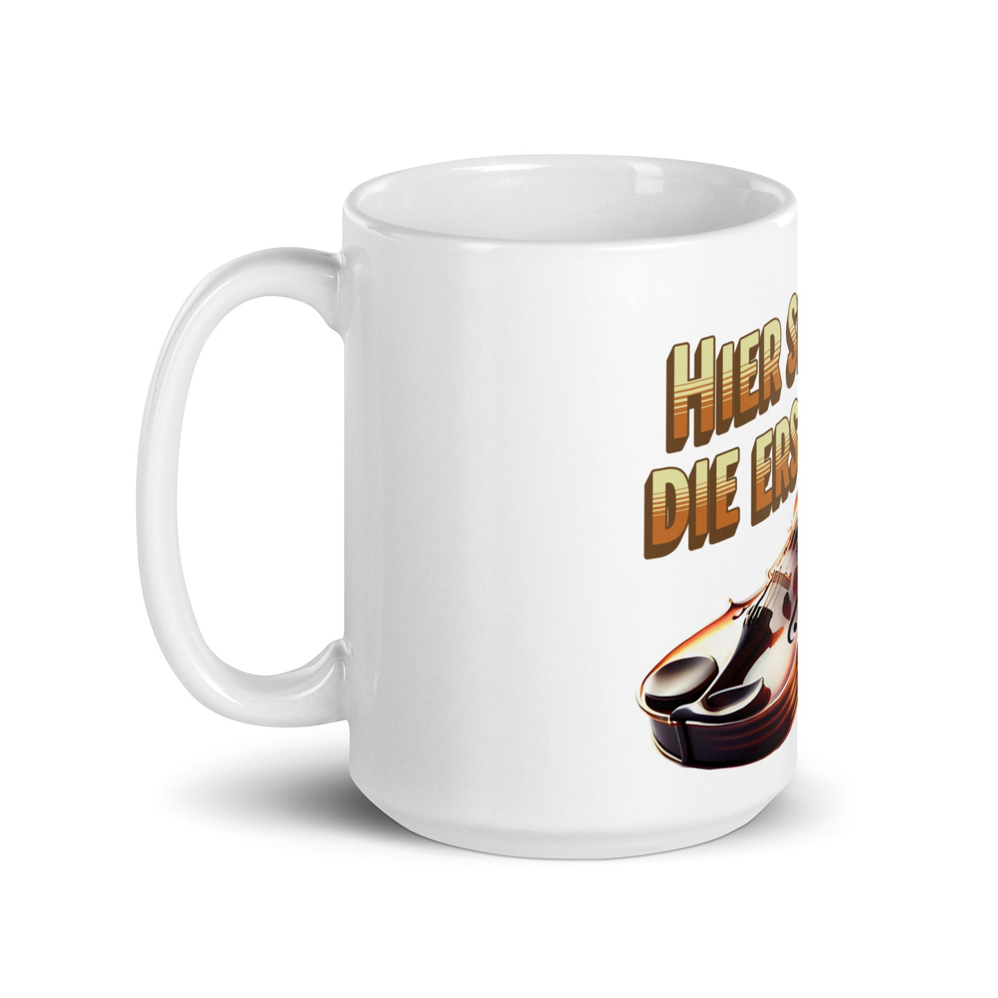 Weiße, glänzende Tasse - Erste Geige