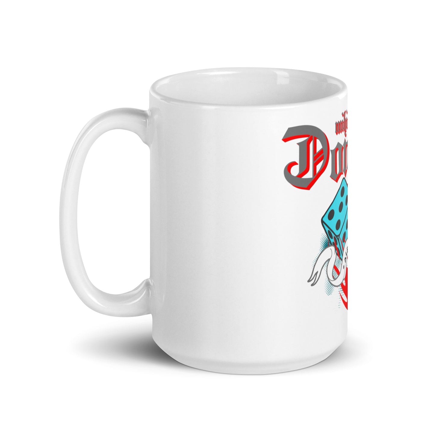 Weiße, glänzende Tasse - mihi Dominus
