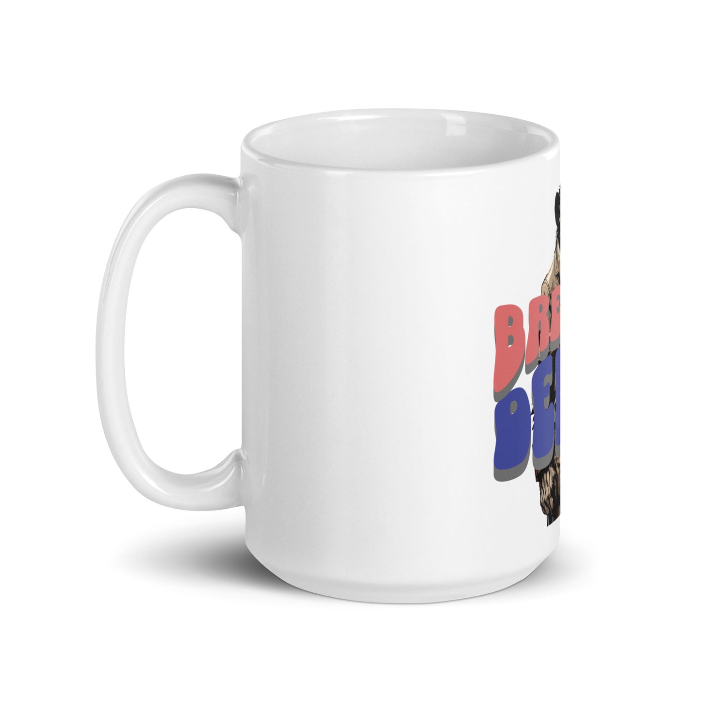 Weiße, glänzende Tasse - Breathe Deeply