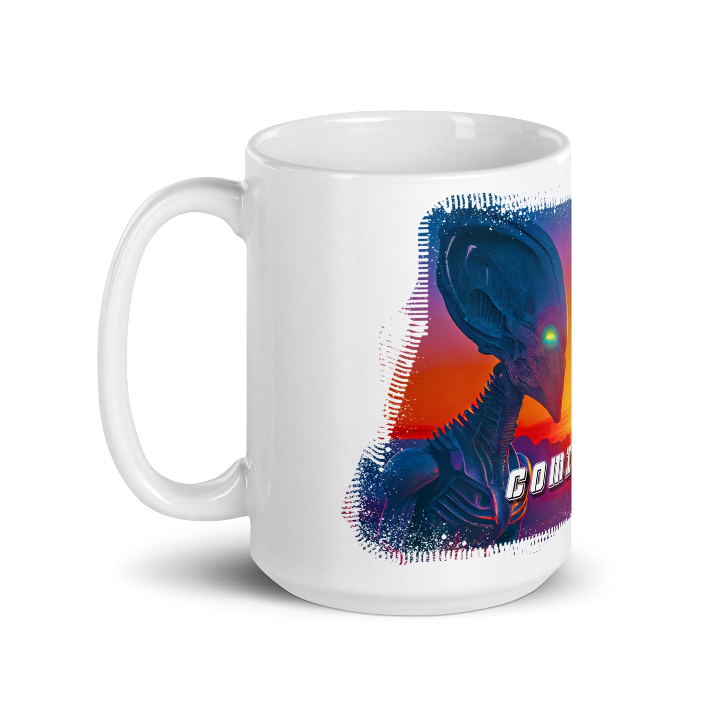 Weiße, glänzende Tasse - Coming Soon