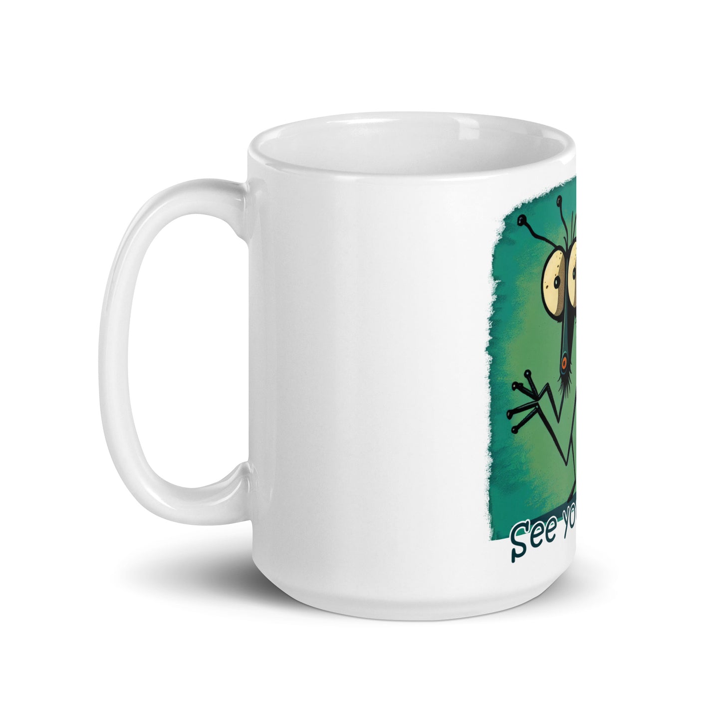 Weiße, glänzende Tasse - See you