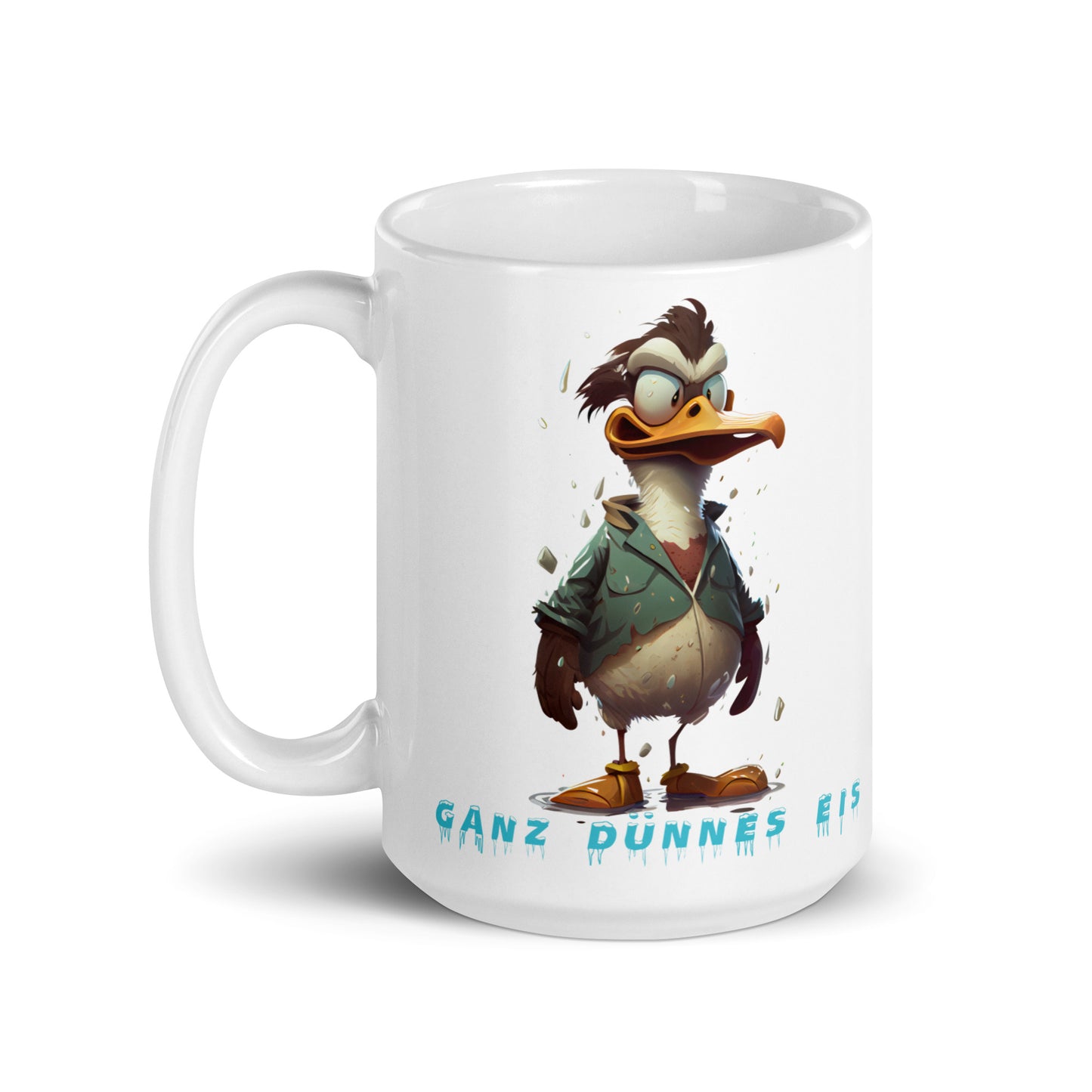 Weiße, glänzende Tasse - Dünnes Eis