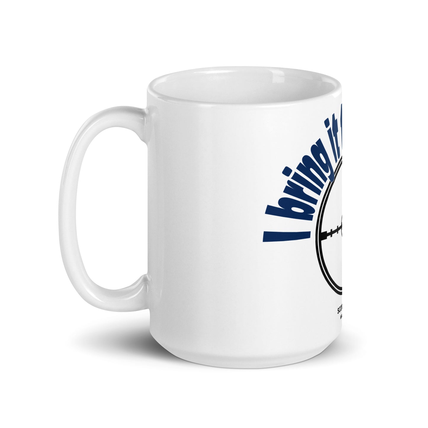 Weiße, glänzende Tasse - Auf den Punkt