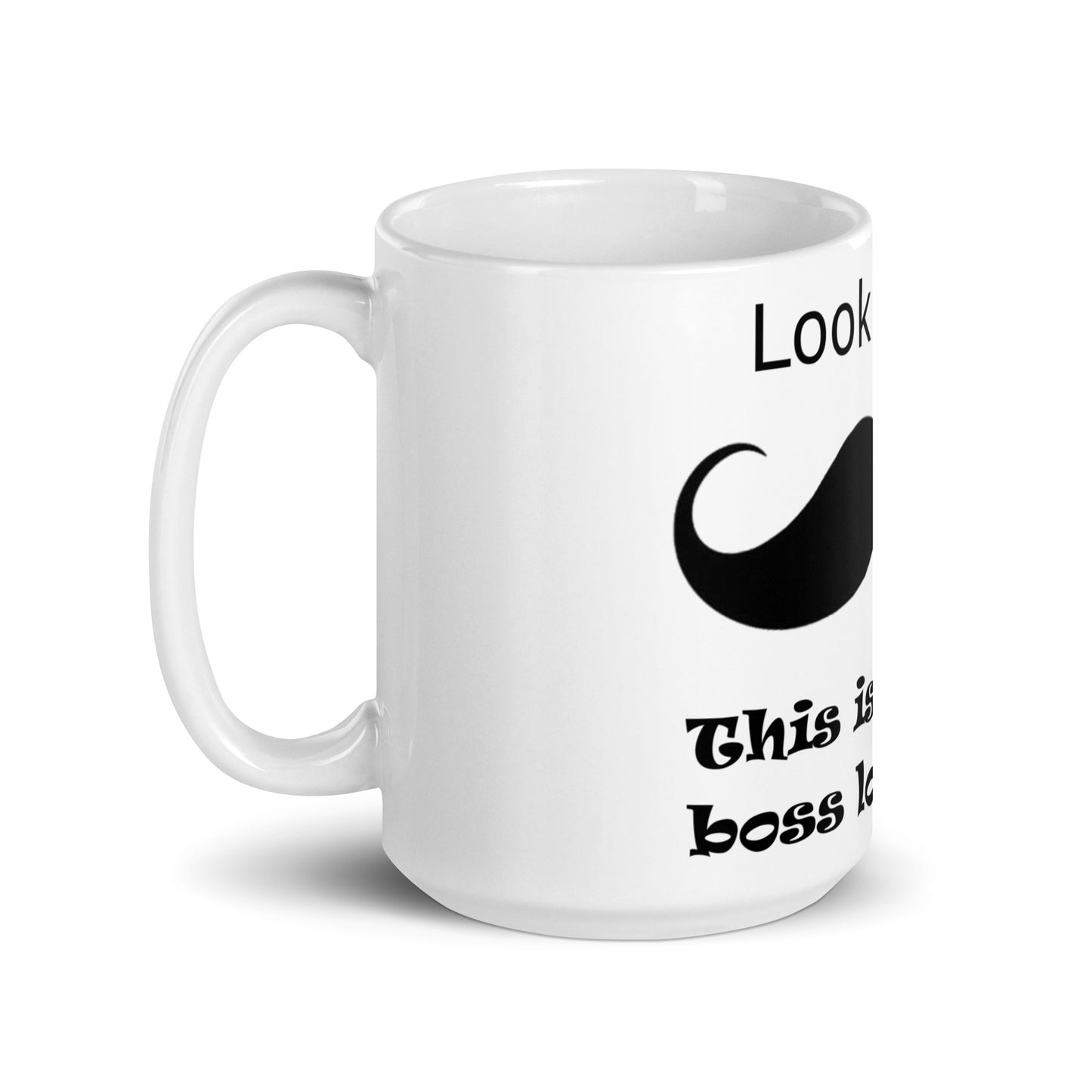 Weiße, glänzende Tasse - look at me