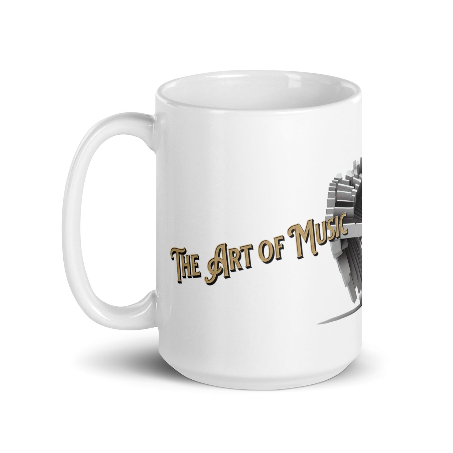 Weiße, glänzende Tasse - Klavierspieler