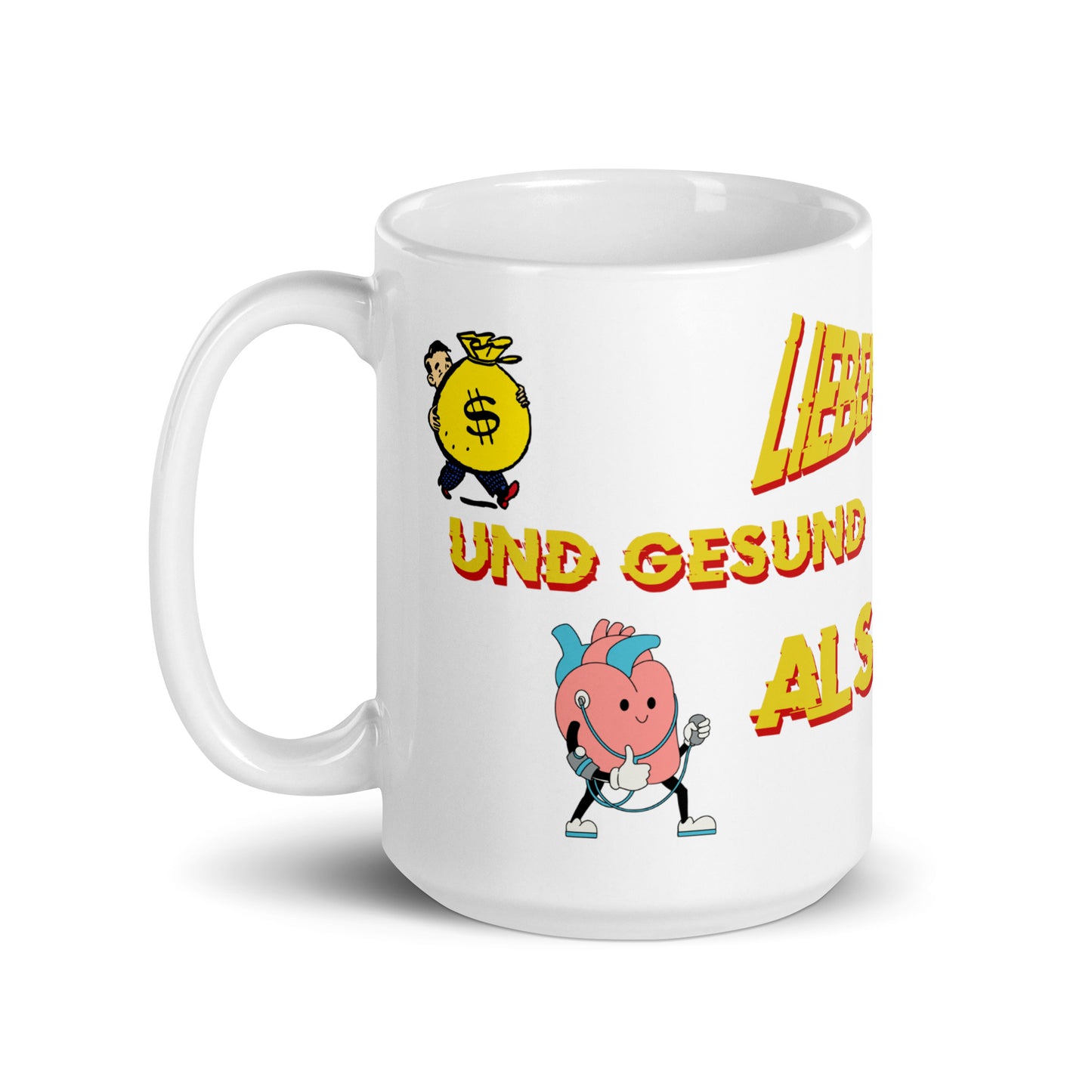 Weiße, glänzende Tasse - Lieber Reich
