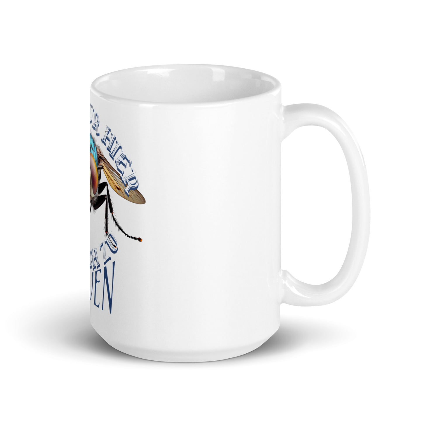 Weiße, glänzende Tasse - Nur zum Nerven