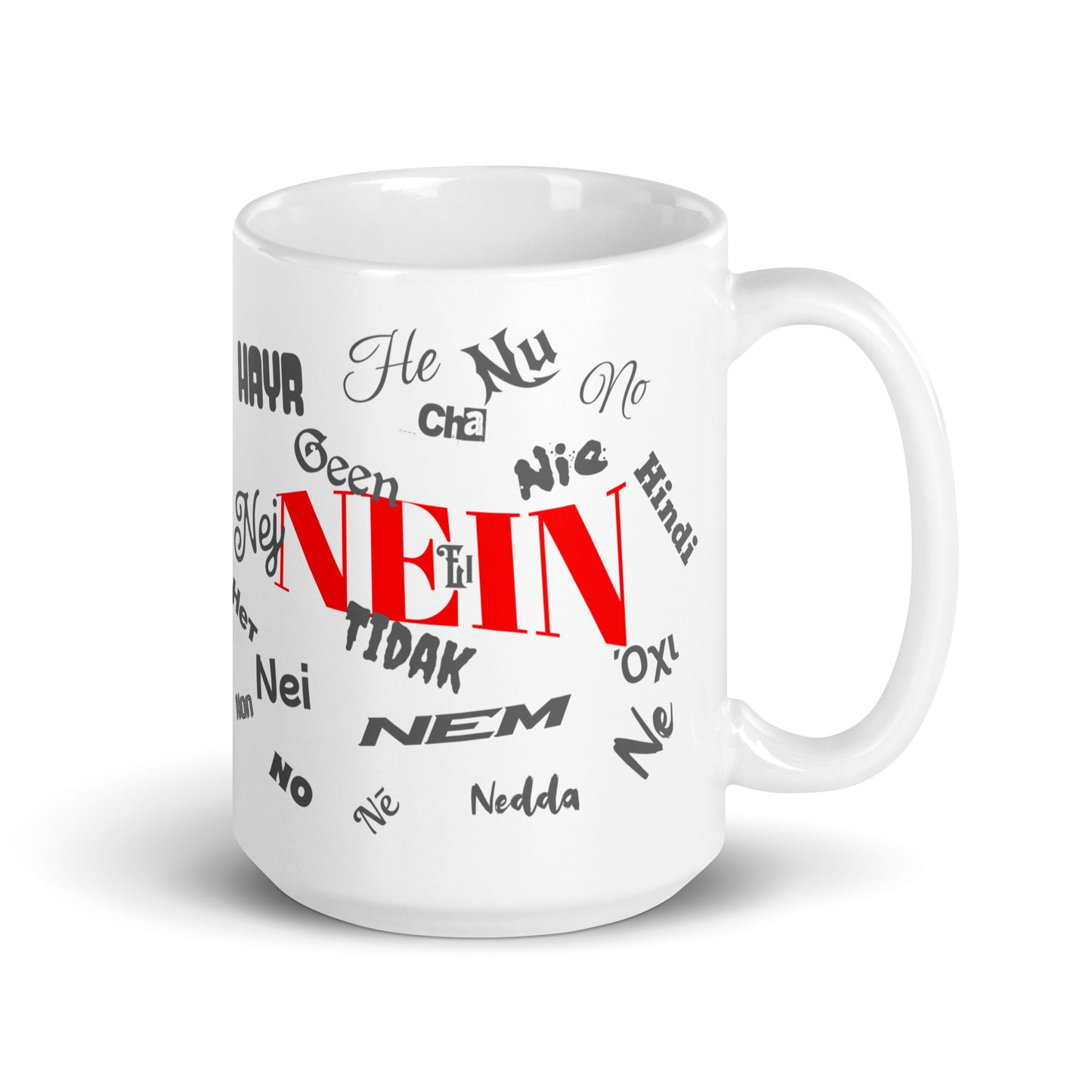 Weiße, glänzende Tasse - Nein