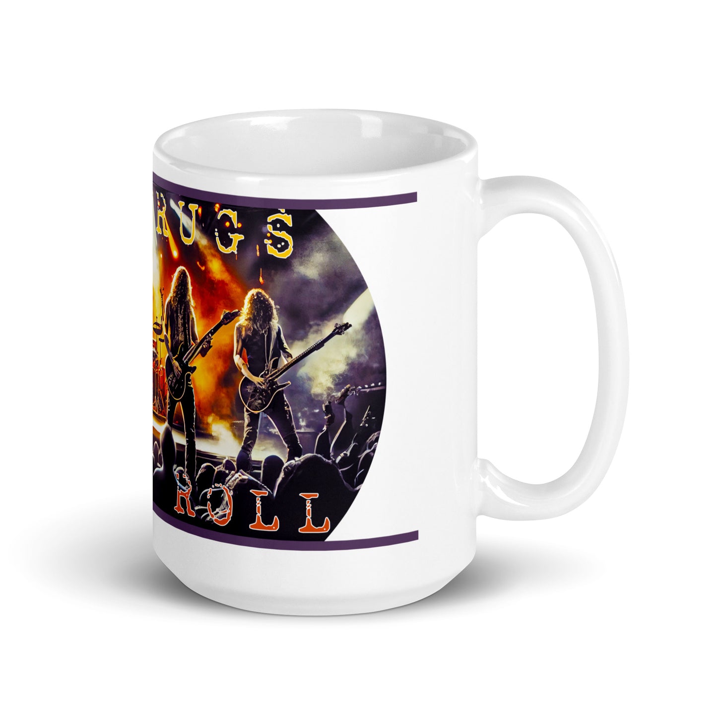 Weiße, glänzende Tasse - Rock n Roll