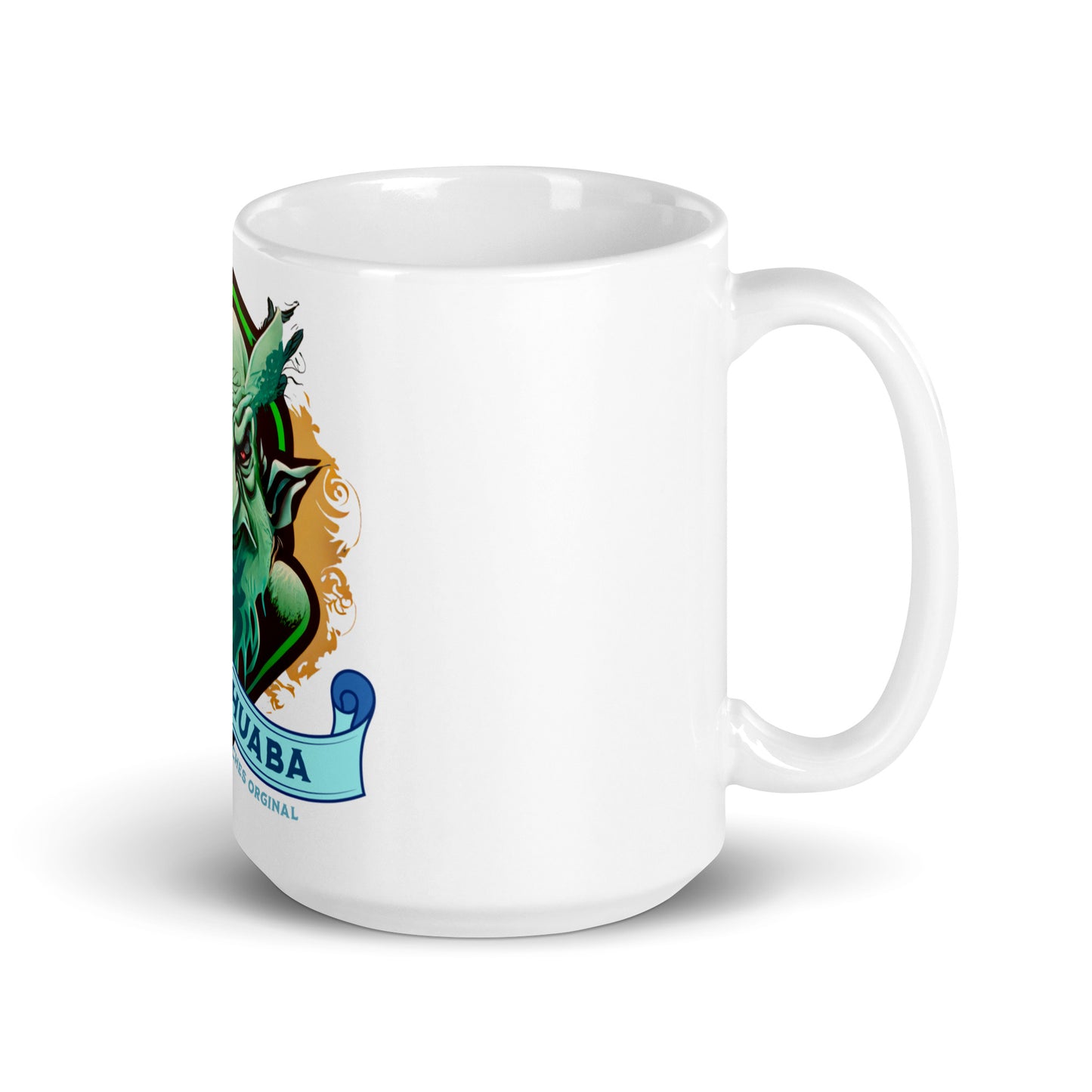 Weiße, glänzende Tasse - Bayerischer Grantlhuaba