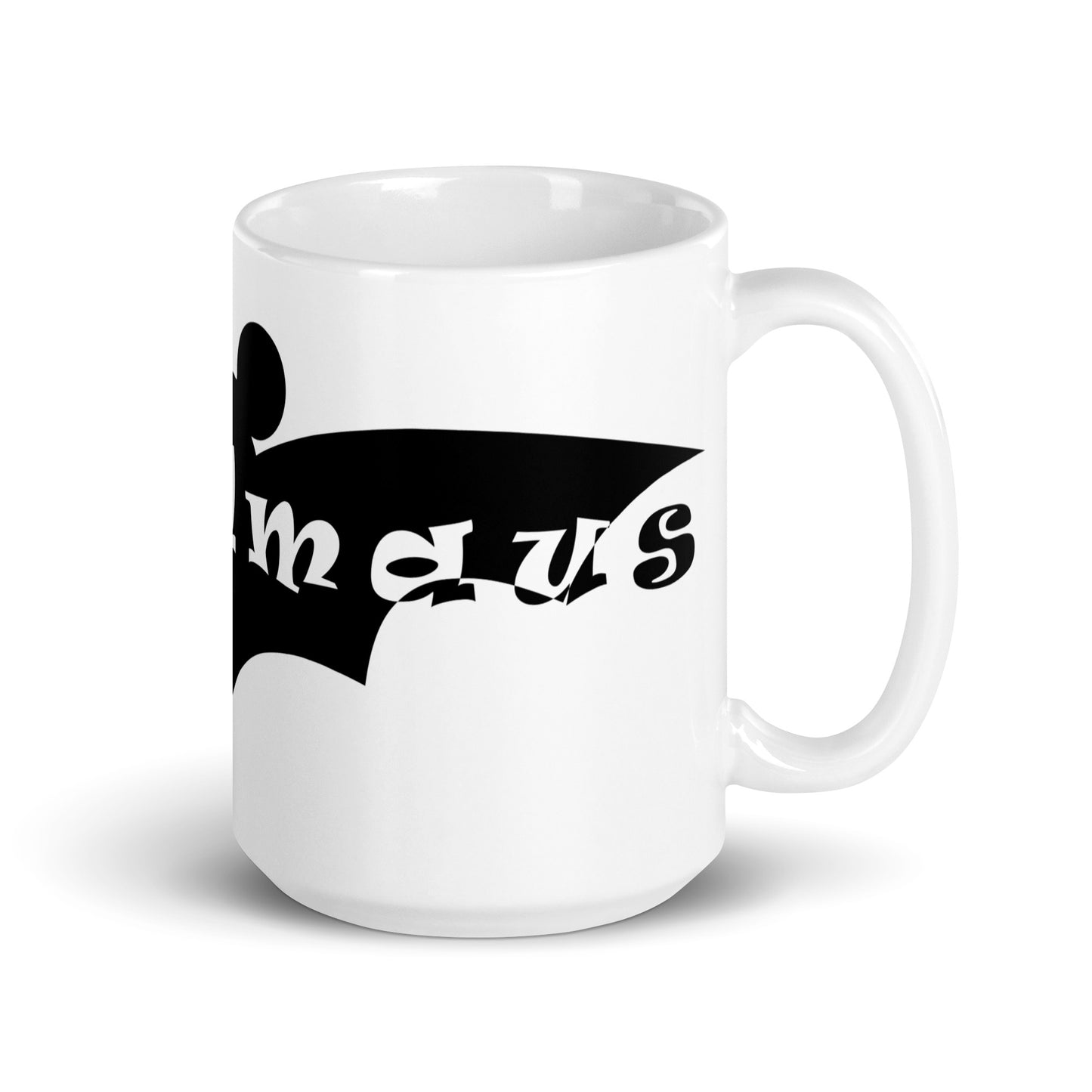Weiße, glänzende Tasse - Flegelmaus