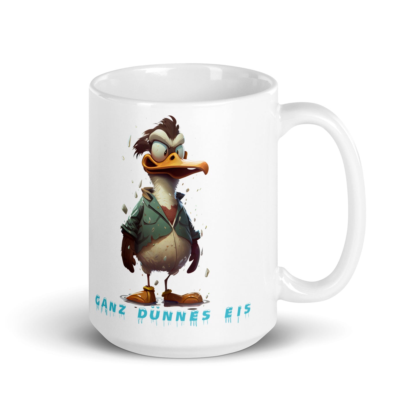Weiße, glänzende Tasse - Dünnes Eis