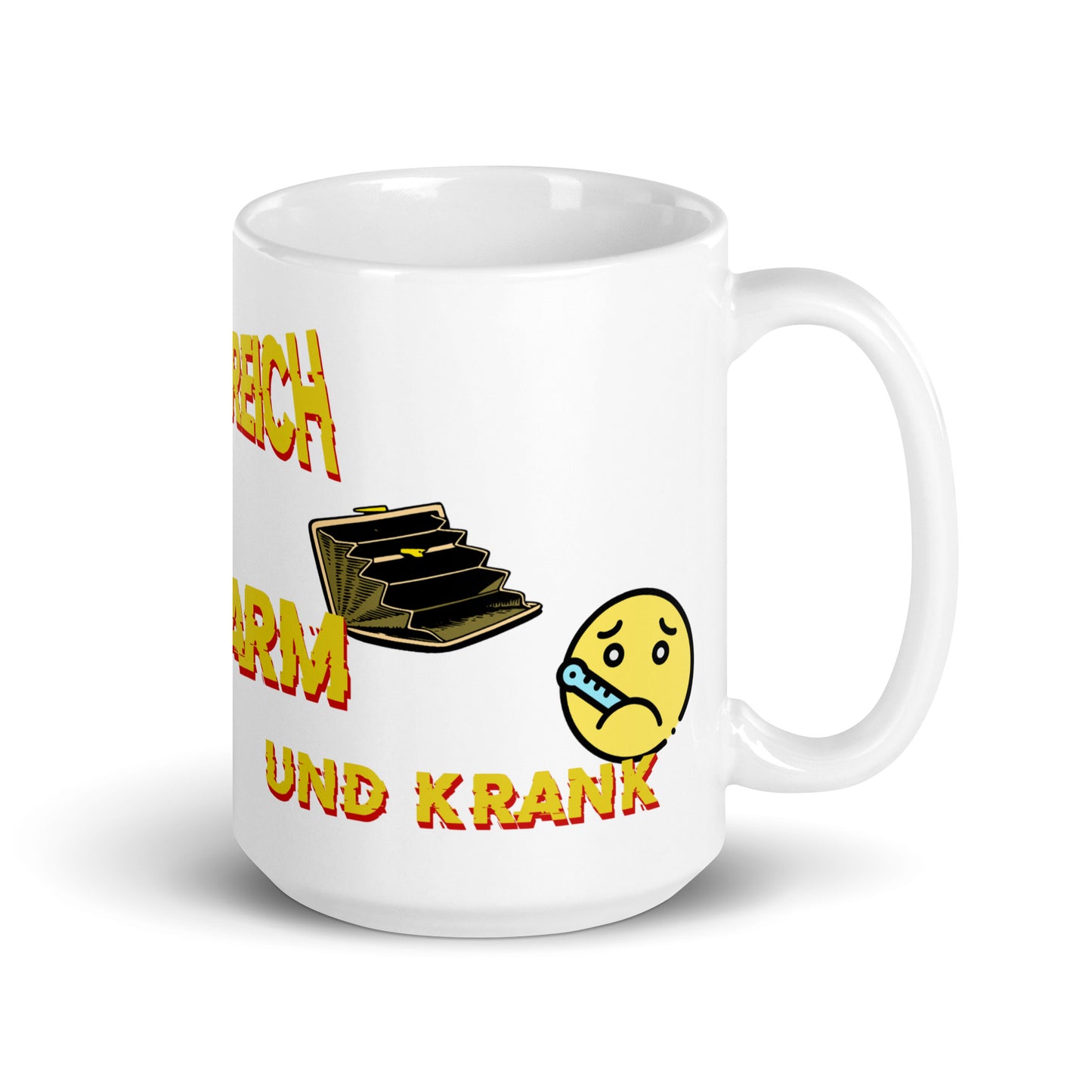 Weiße, glänzende Tasse - Lieber Reich