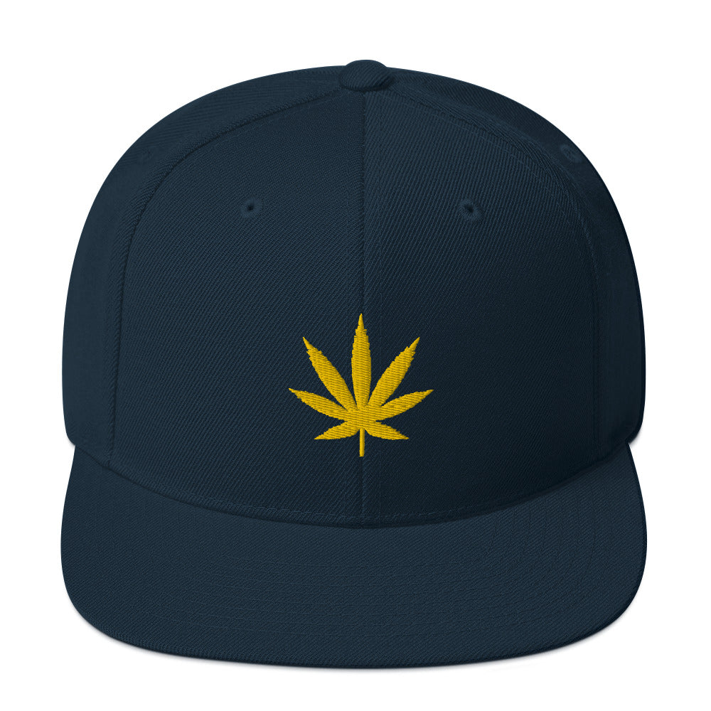 Snapback-Cap - Hanfblatt (gold)