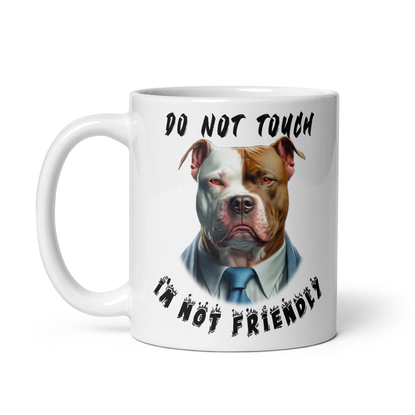 Weiße, glänzende Tasse - Do not touch
