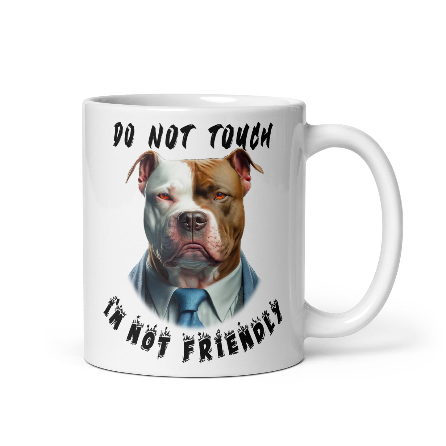 Weiße, glänzende Tasse - Do not touch