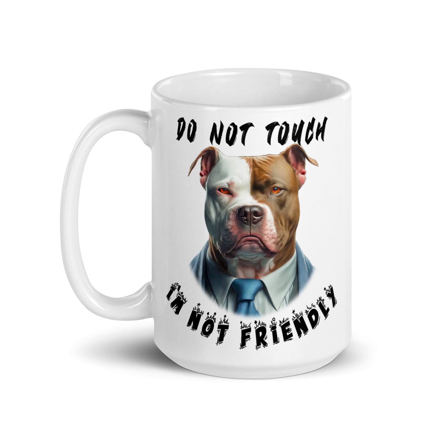 Weiße, glänzende Tasse - Do not touch