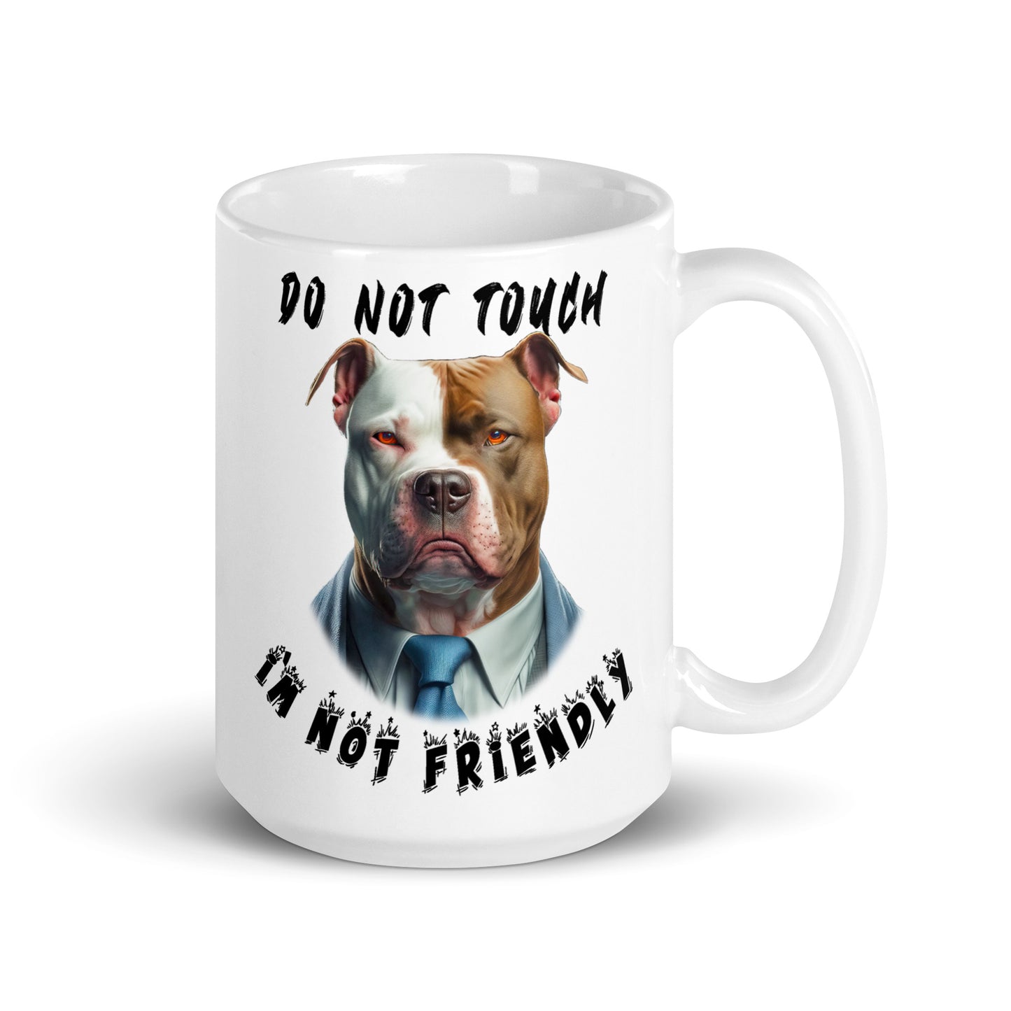 Weiße, glänzende Tasse - Do not touch