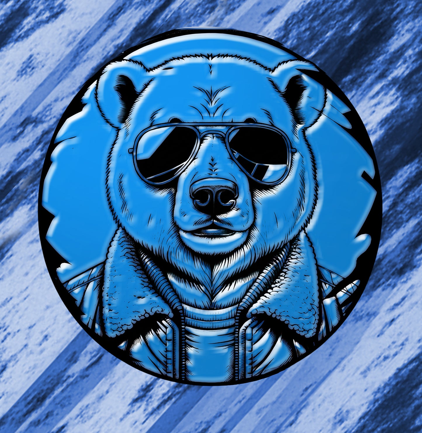 Herren-T-Shirt- Eisbär-blue