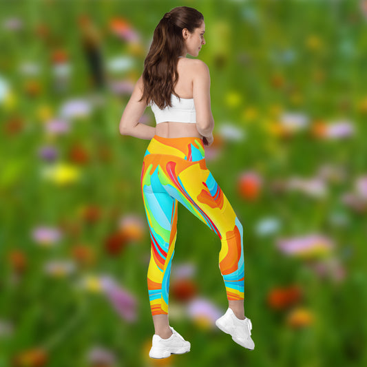 Leggings mit Taschen - Bunter Flow