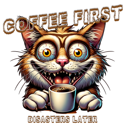 Weiße, glänzende Tasse - Coffee first