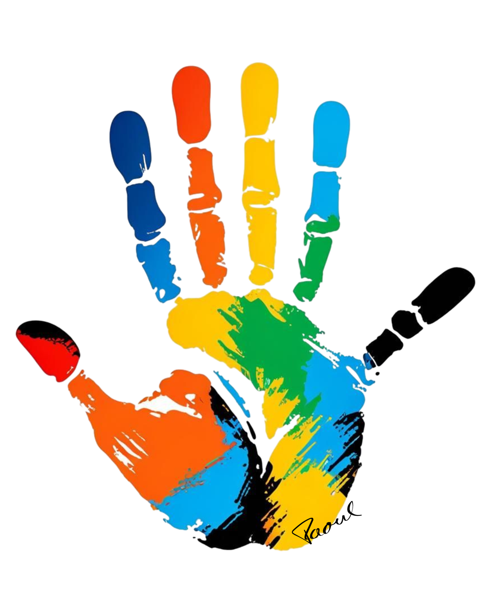 Damen - Mittelschweres Bio-T-Shirt - Six Finger Color Hand