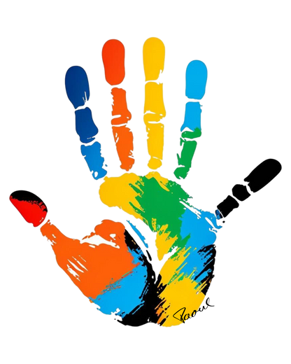 Damen - Mittelschweres Bio-T-Shirt - Six Finger Color Hand
