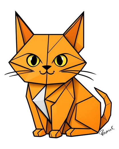 DryBlend® T-Shirt - Origami Die gelbe Katze