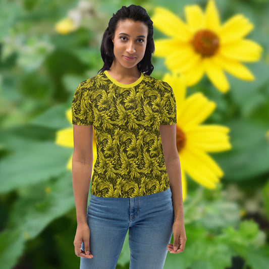 AllOver-Damen-T-Shirt - Exoticblüte-Gelb