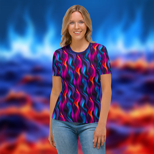 AllOver-Damen-T-Shirt - Feuerwellen