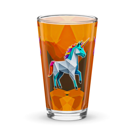 Pint-Glas - Origami-Einhorn