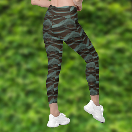 Leggings mit Taschen - Grüne Welle