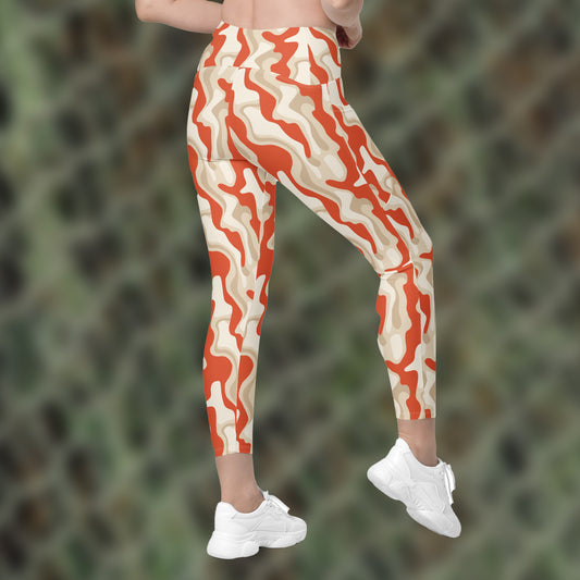 Leggings mit Taschen - Orange-Ocker