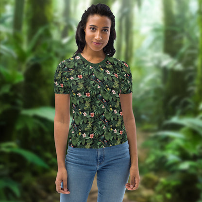 AllOver-Damen-T-Shirt - Papagei im Urwald