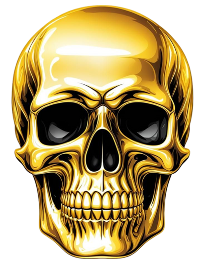 Schweres oversized T-Shirt - golden Skull