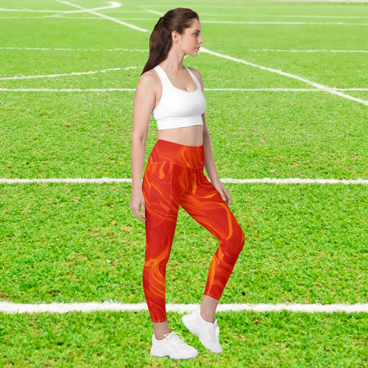 Leggings mit Taschen - Red Fire