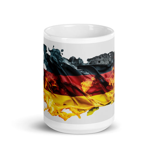 Weiße, glänzende Tasse - Deutsche Flagge