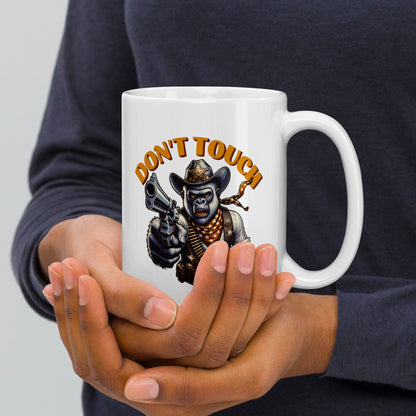 Weiße, glänzende Tasse - Don't Touch