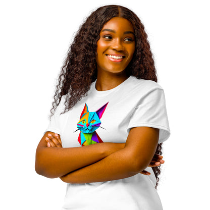 DryBlend® T-Shirt - Origami die bunte Katze