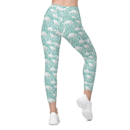Leggings mit Taschen - Grüne Pünktchen