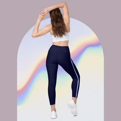 Leggings mit Taschen - DKL-Blau HB-Streif