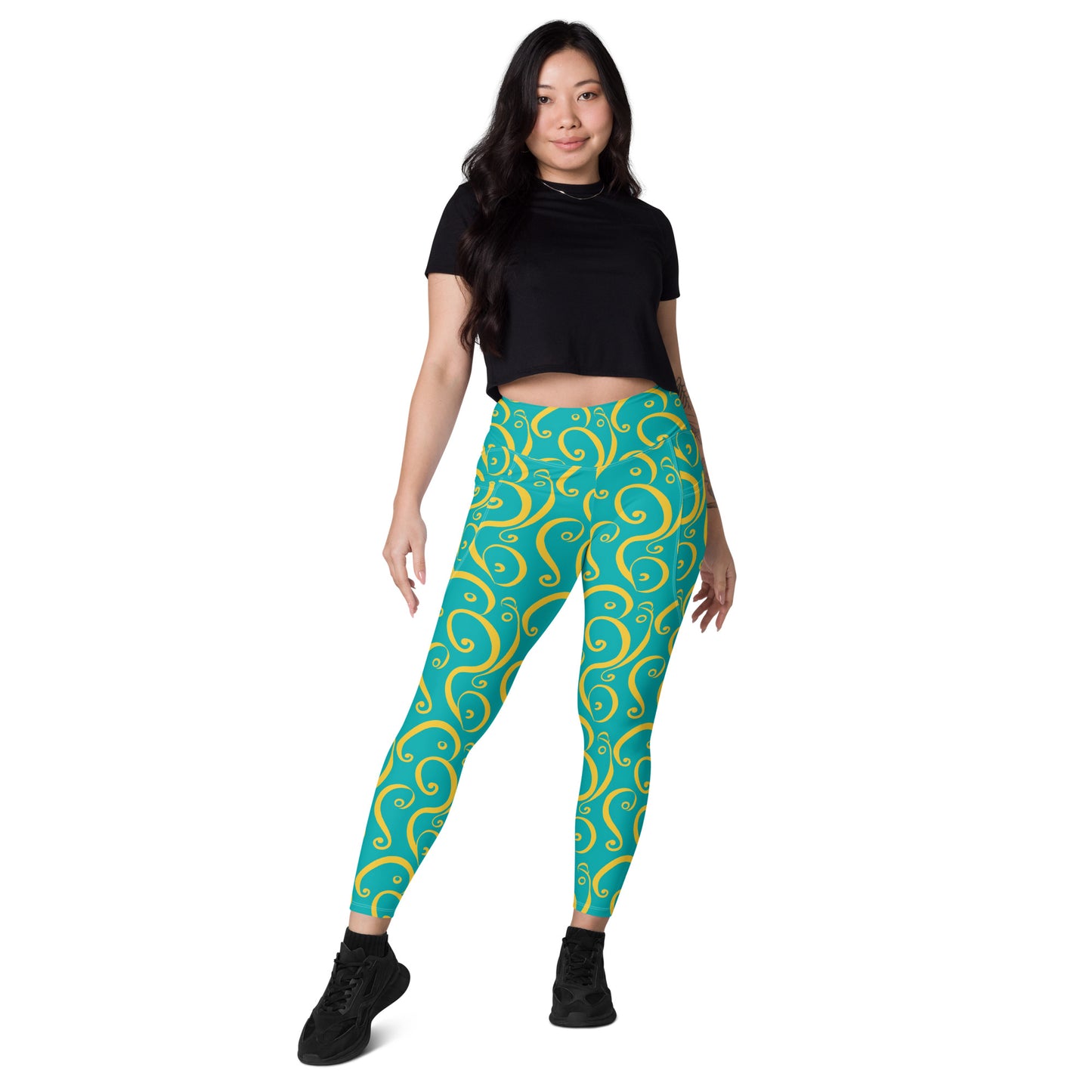 Leggings mit Taschen - Gelbe Welle