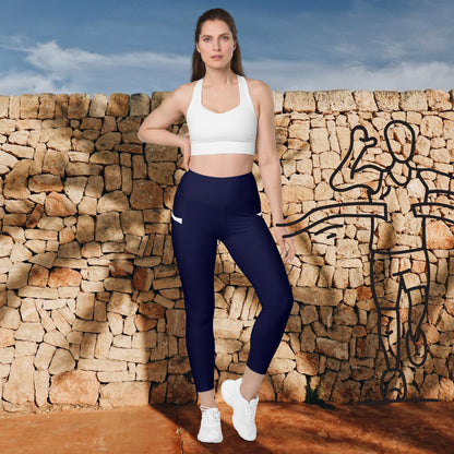 Leggings mit Taschen - DKL-Blau W-Streif