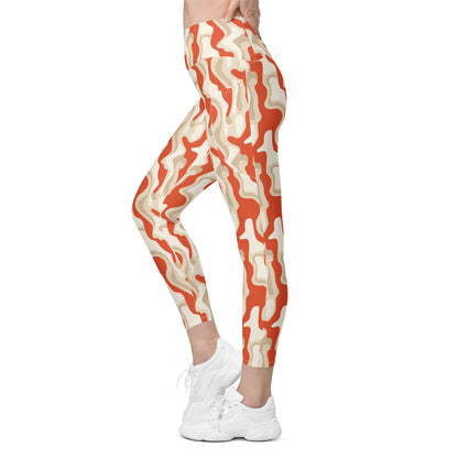 Leggings mit Taschen - Orange-Ocker
