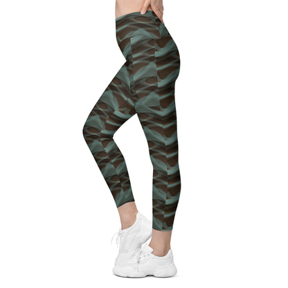 Leggings mit Taschen - Grüne Welle