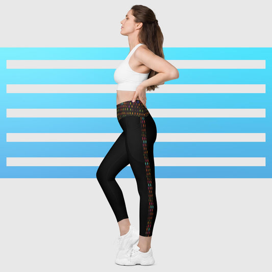 Leggings mit Taschen - Schwarz-Raute